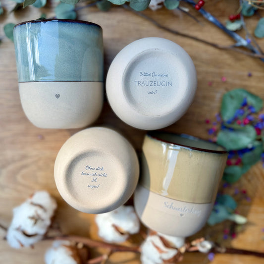 Becher - Trauzeugin fragen personalisiert