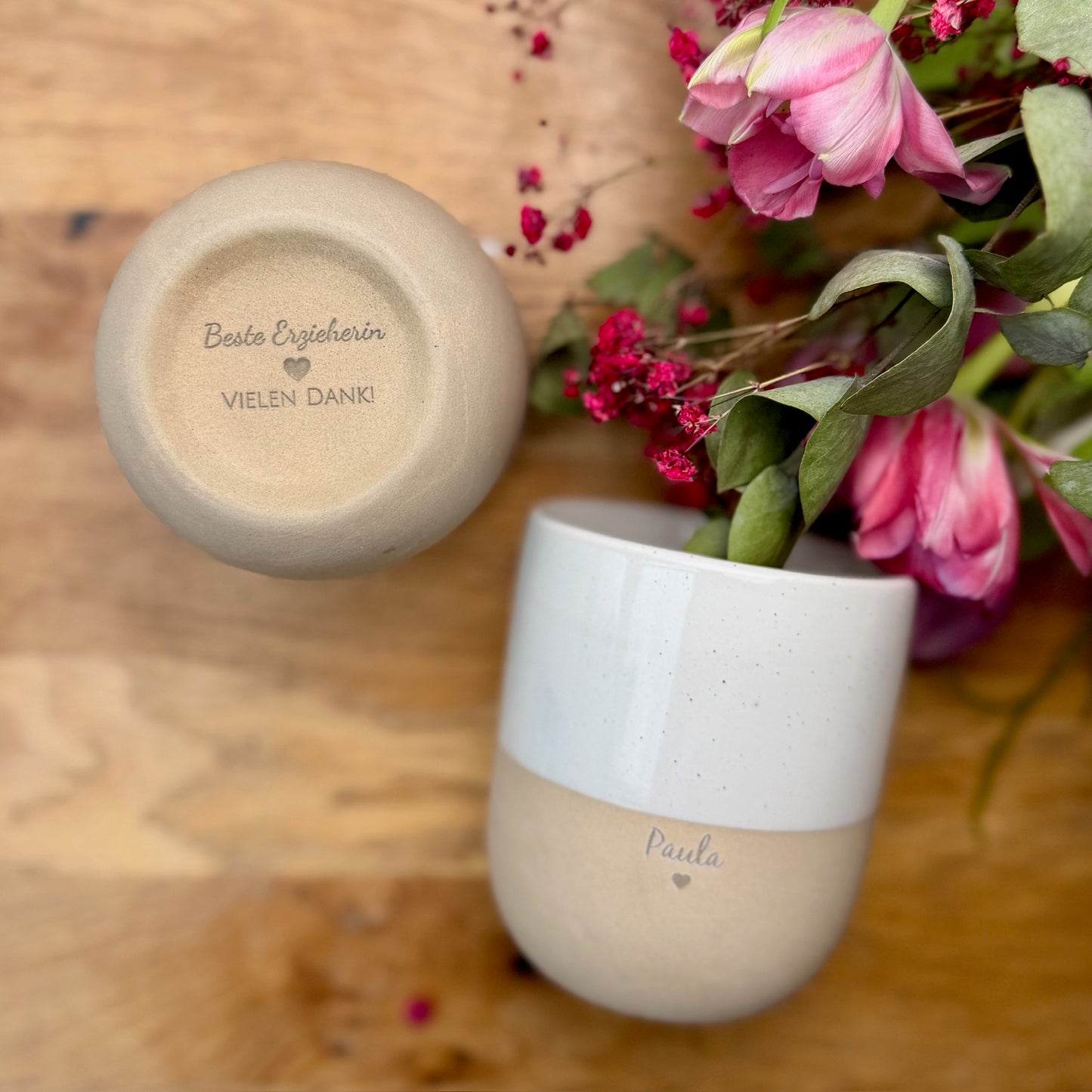 Personalisierte Tasse als Abschiedsgeschenk für Erzieherin