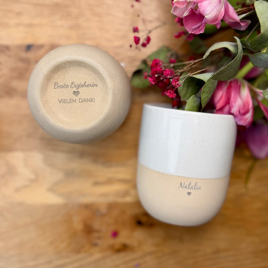 Personalisierte Tasse als Abschiedsgeschenk für Erzieherin